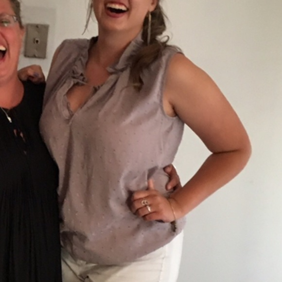 Lavender Ruffle-Neck Blouse - Picture 4 of 4